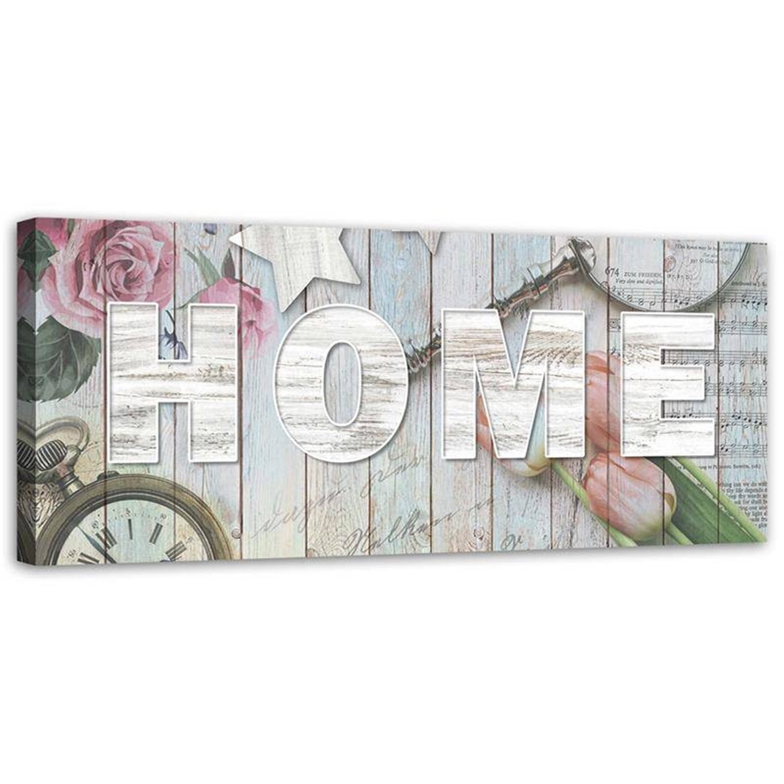 Obraz na płótnie, Rustykalny styl napis Home 120x40
