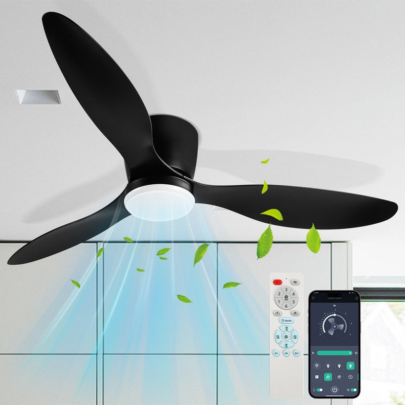 Ventilatore Da Soffitto Con Luce LED 50cm - Telecomando, App Bluetooth, 6 Velocità E 3 Colori - Moderno - Foto 6