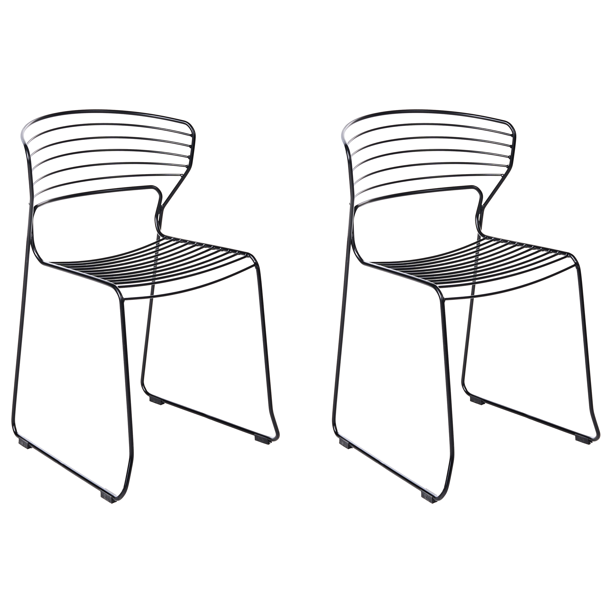 Set de 2 scaune de grădină PISTOIA Metal Negru 2buc