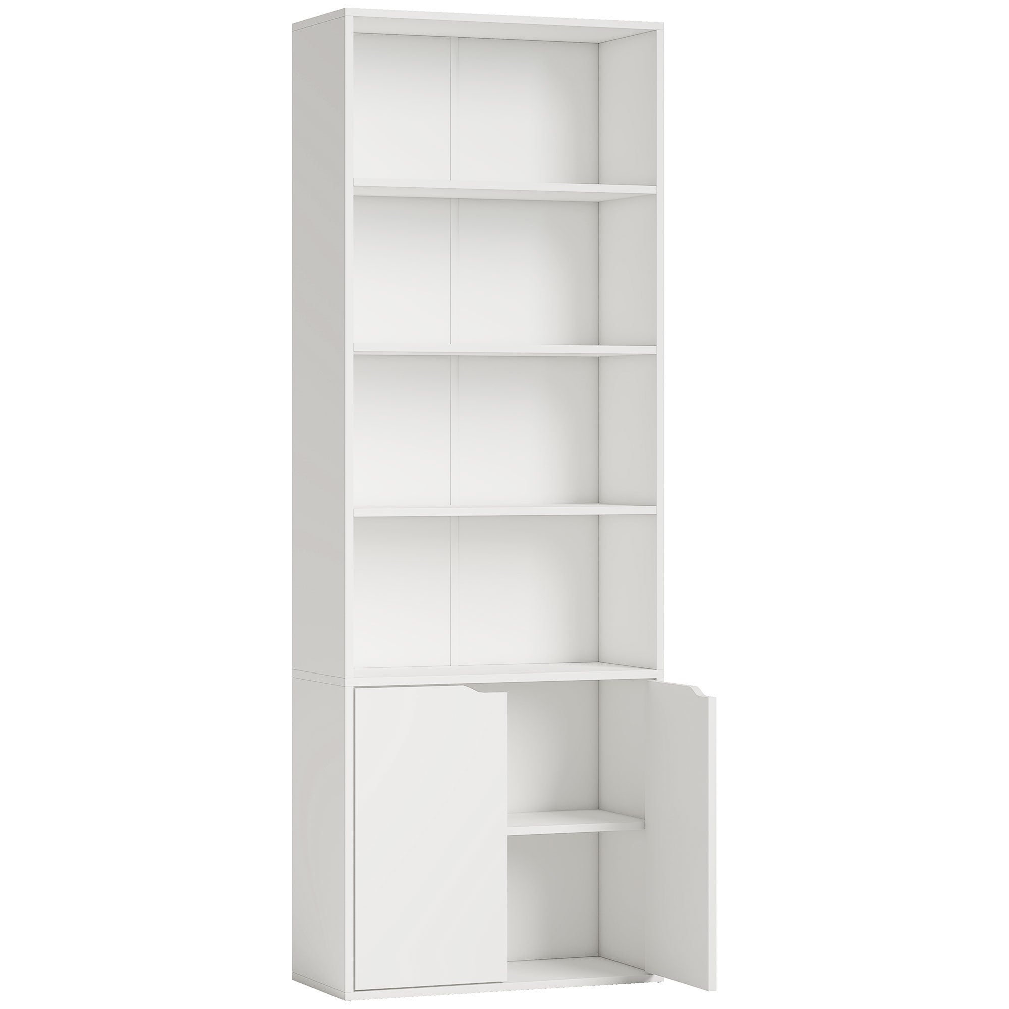 Estante para livros com 4 níveis e armário HOMCOM 59x29x180 cm branco - 2