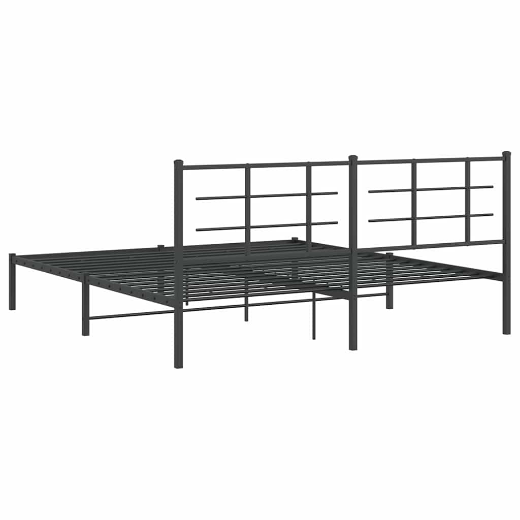 Estructura cama sin colchón con cabecero metal negro 183x213 cm vidaXL - 7