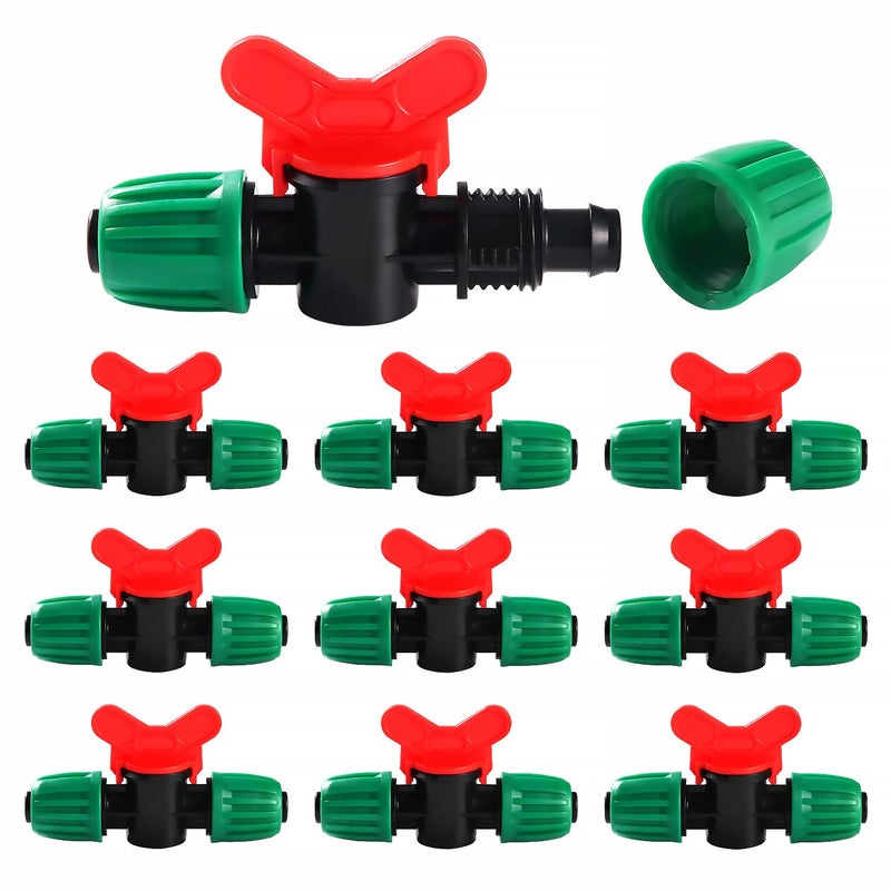 10 szt. 16 mm zawór przełączający do nawadniania, przełącznik zaworu do rury nawadniającej, zawory blokujące, kolor zielony