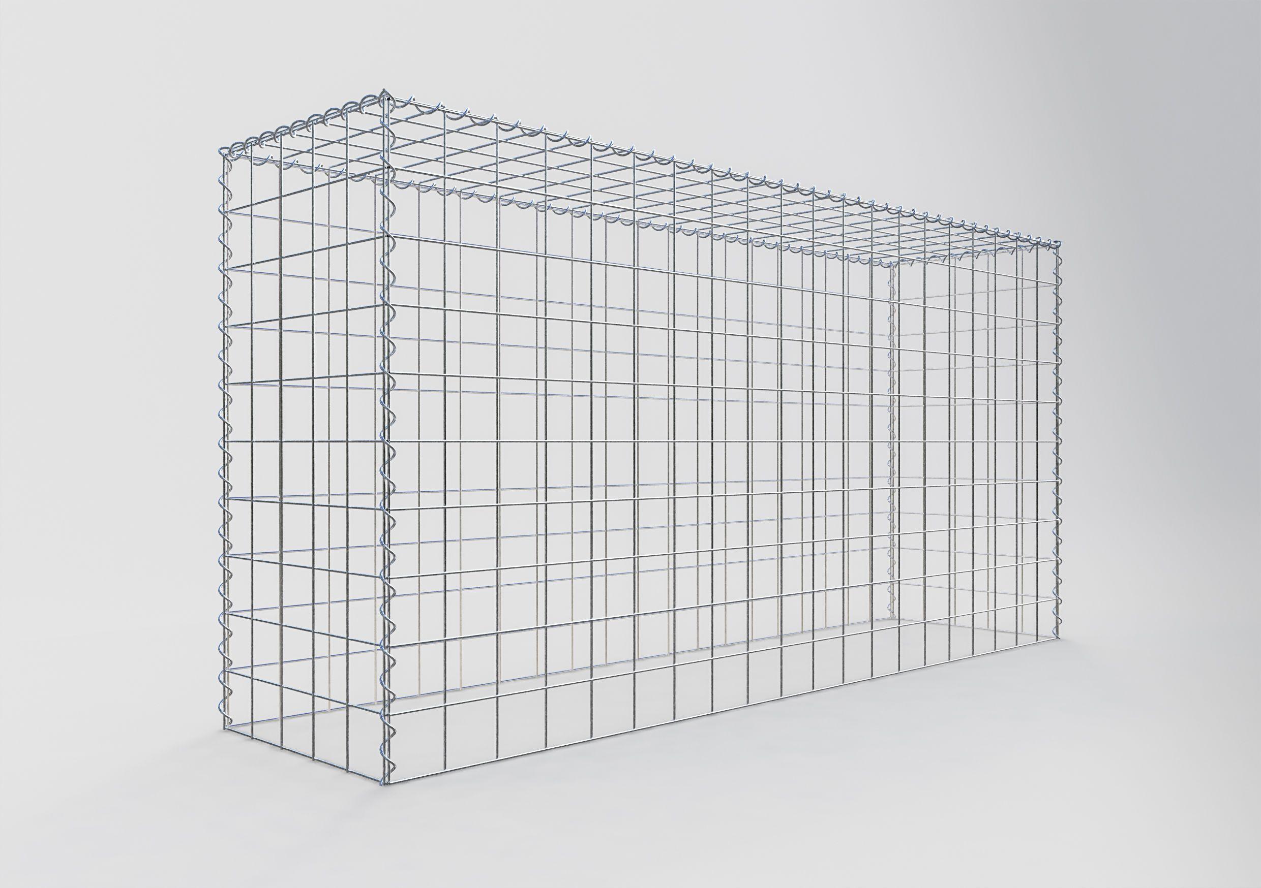 Gavión para apilar en acero galvanizado 200x100x50cm (LxAxP), malla 10 x 10cm, Espiral, sin rejilla inferior - 2
