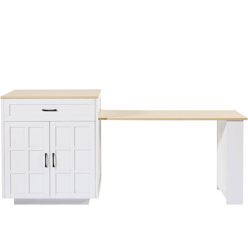 Table De Bar Extensible 133-202 Cm Avec Rangement - 2 Tiroirs, 4 Compartiments, Idéale Cuisine/salon, Supporte 60 Kg - 12