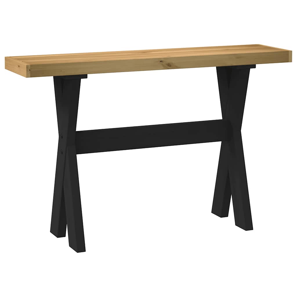 Table console NOAIN pieds en forme de X 120x30x75 cm massif pin | Leroy ...
