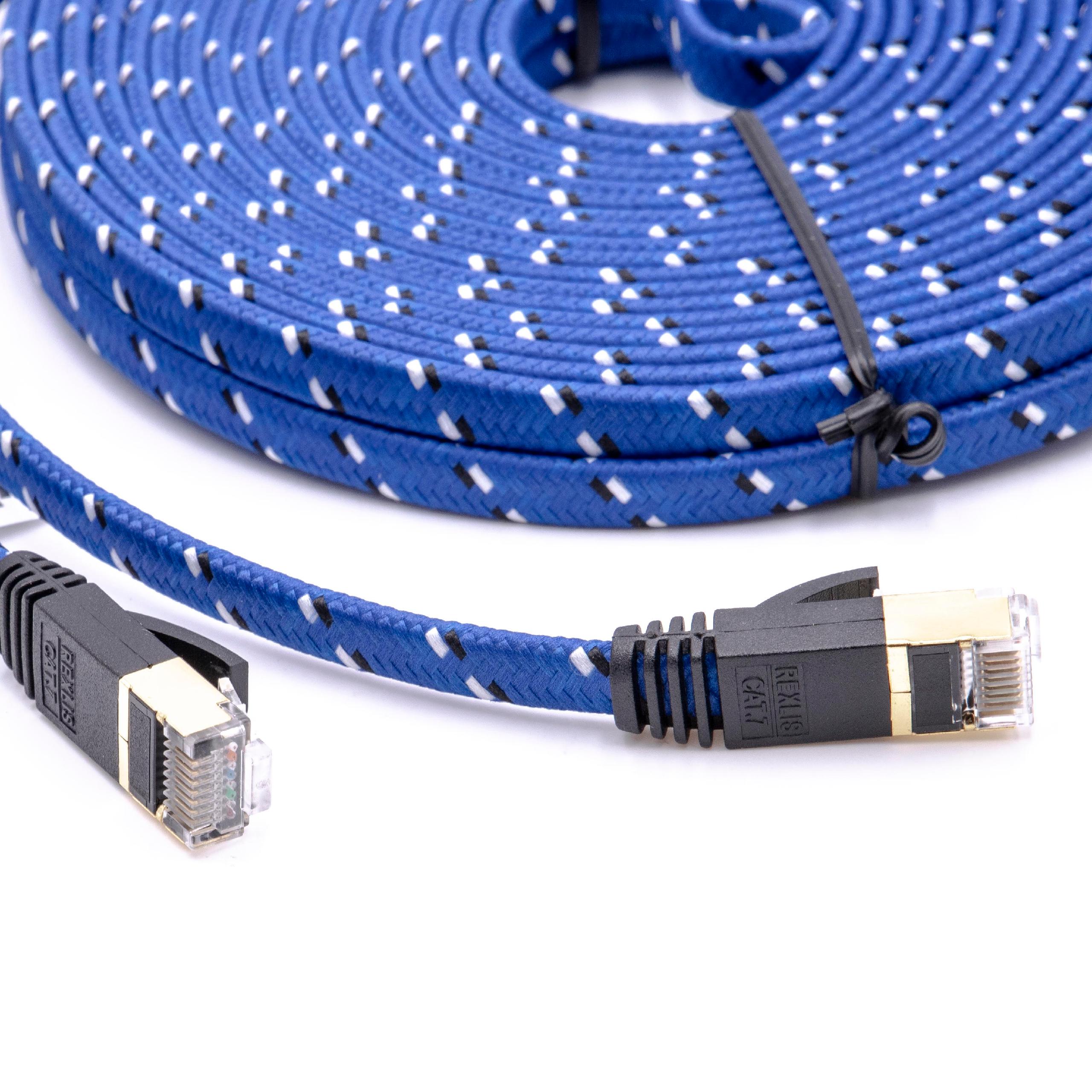 Vhbw câble de réseau câble LAN Cat7 10m bleu câble plat | Leroy Merlin