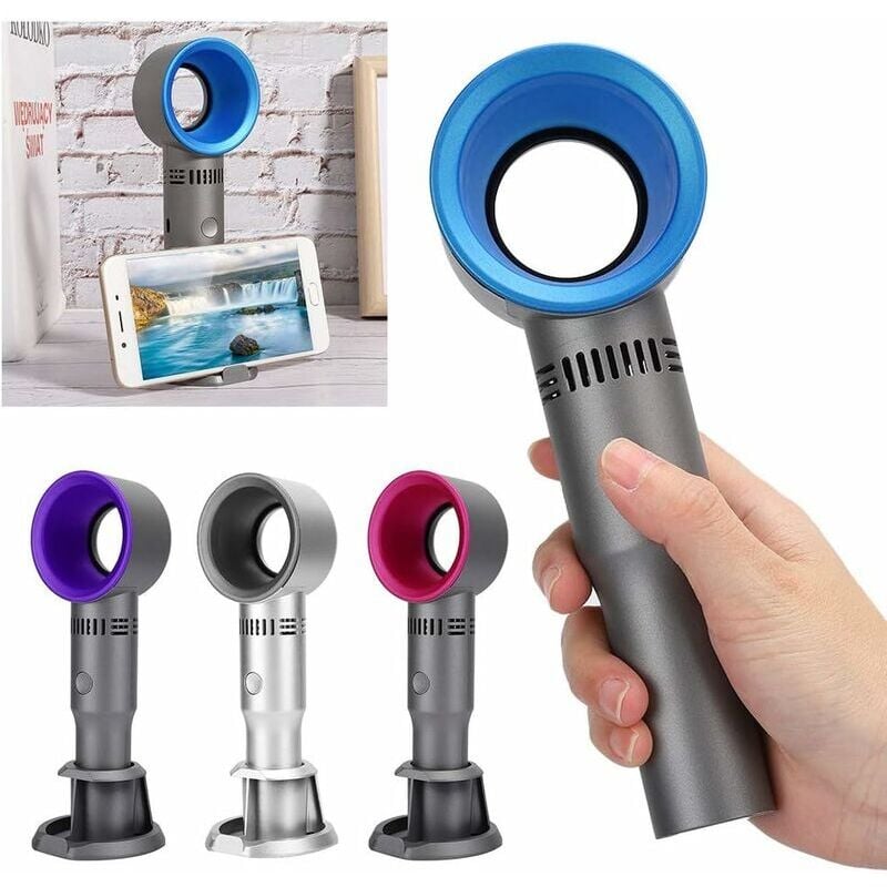 Wentylator ręczny, wentylator bezłopatkowy Mini przenośny wentylator USB czwartej generacji (niebieski)