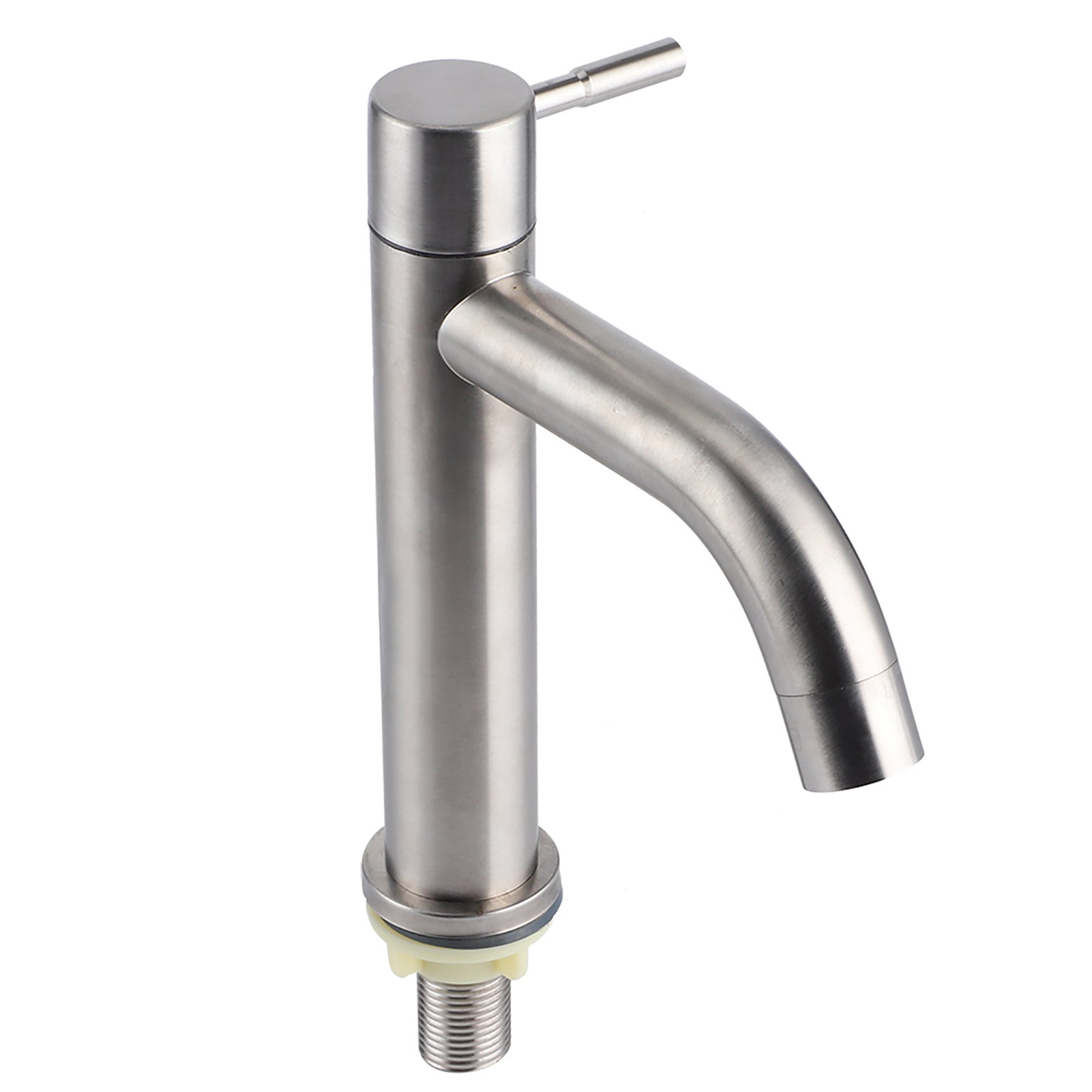 Robinet Eau Froide Acier Inoxydable Brossé Bec Droit - Avec Tuyau 23,62 Pouces Pour Salle De Bain
