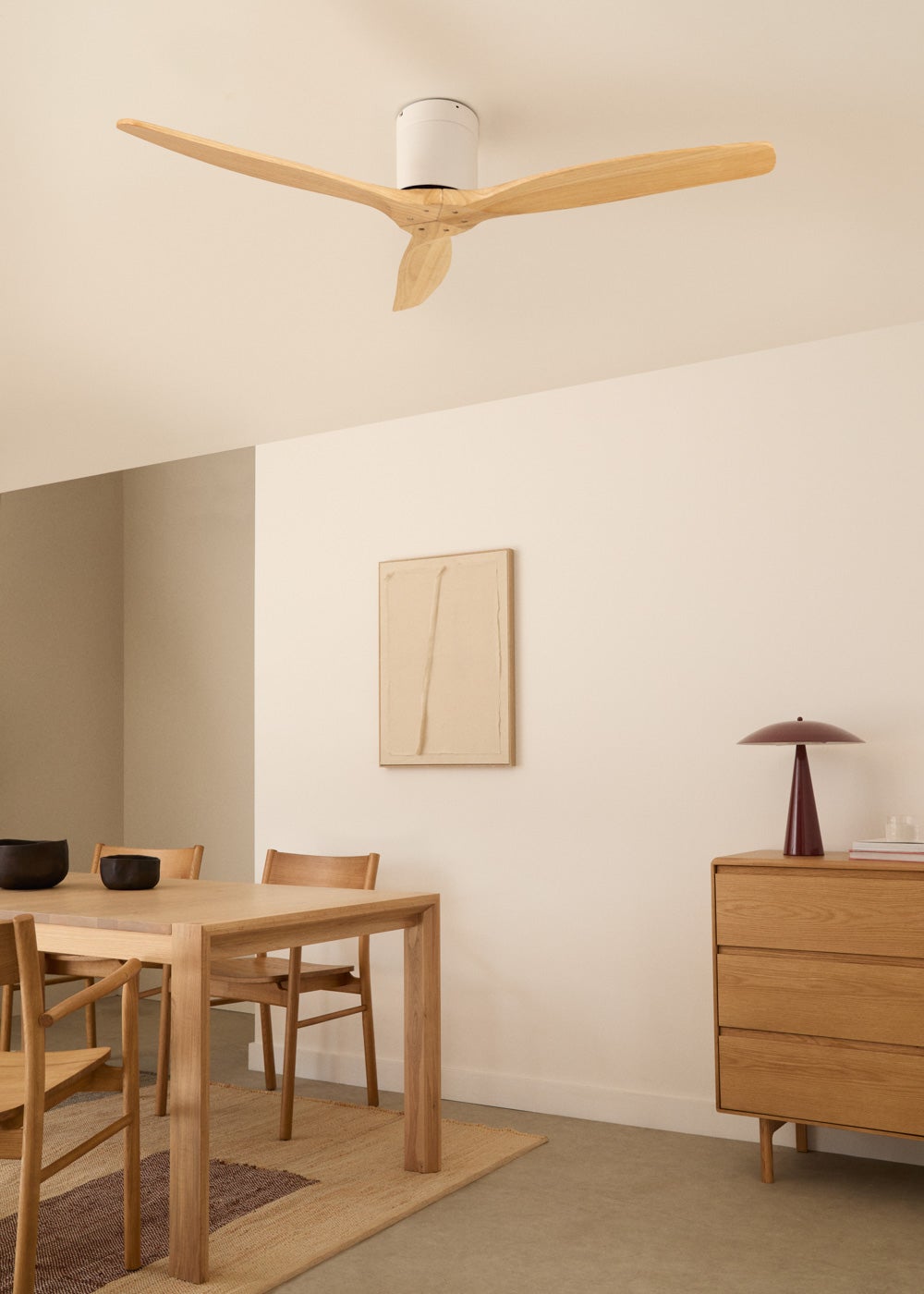 CREATE - WIND CALM M - Ventilateur de plafond silencieux 40W avec pales techniques en ABS Ø132cm sans eclaraige avec contrôleur mural - 3