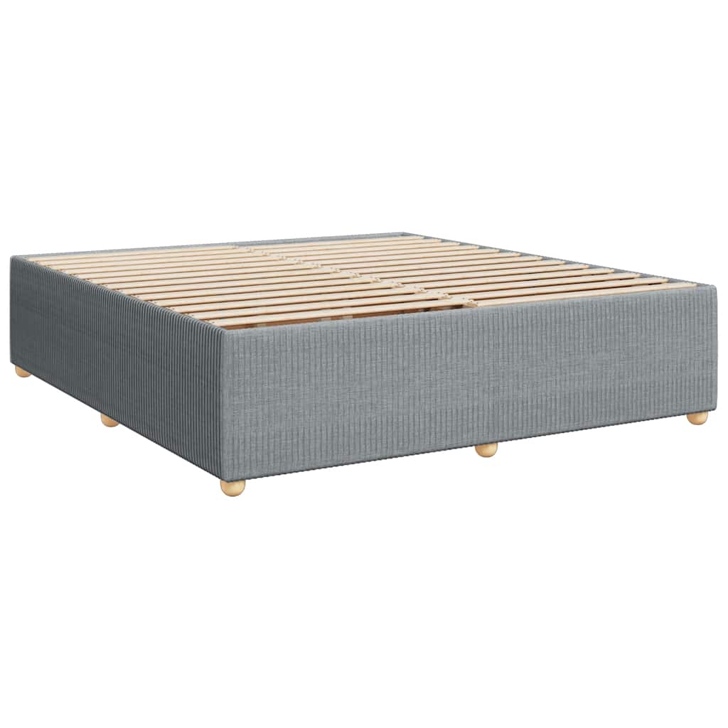 vidaXL Cadre de lit sans matelas gris clair 200x200 cm tissu - 3