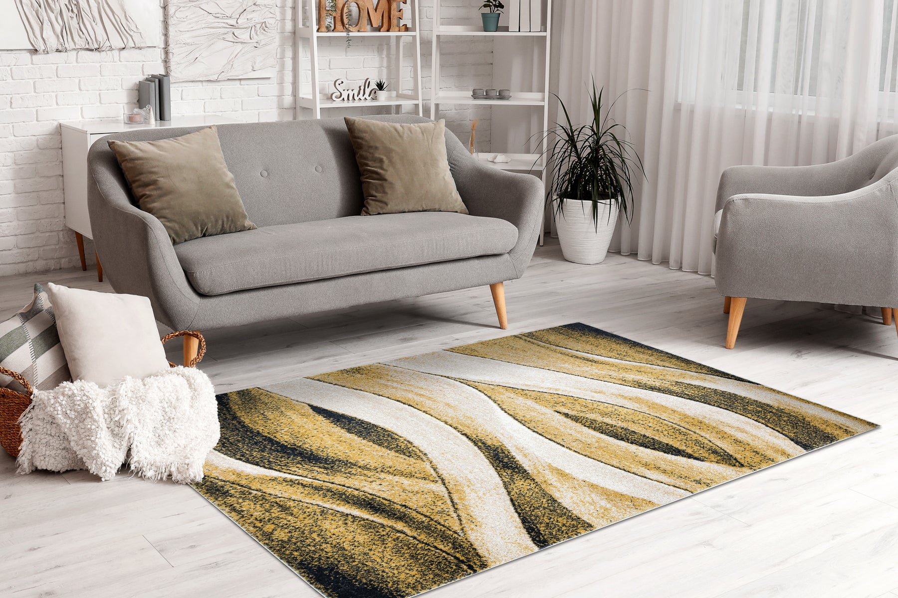 Dywan FUSION 1617 żółty / krem - Fale, nowoczesny, abstrakcyjny 120x170 cm - 5