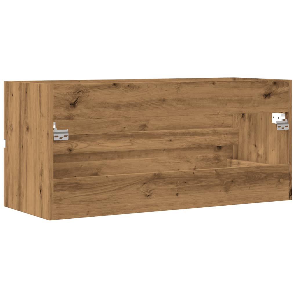 Meuble de rangement | Armoire lavabo chêne artisanal 100x38,5x45 cm bois d'ingénierie CFW232078 - 6