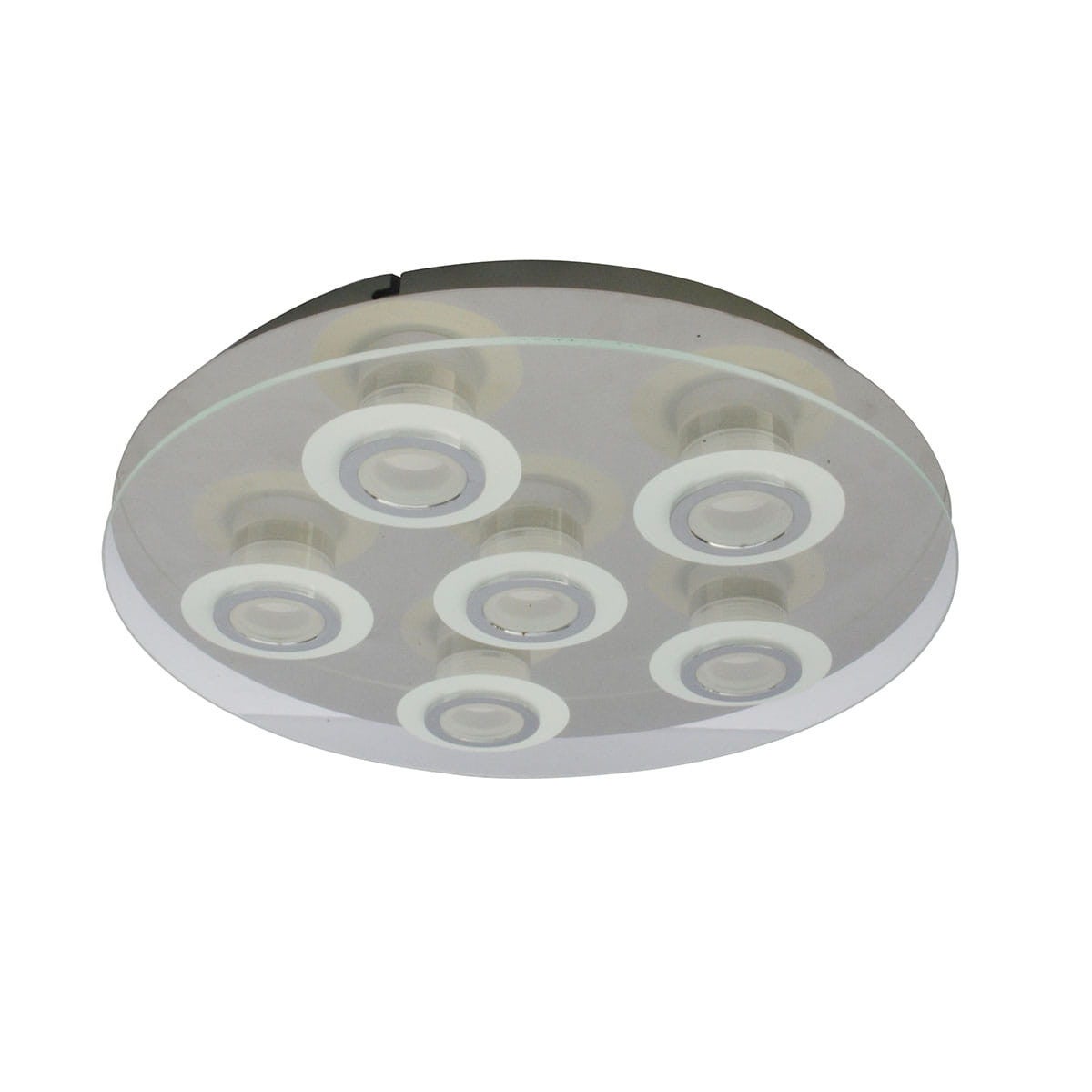 Plafon okrągły LED FLAVIO 5,5W 3000K 400lm szkło chromowany przezroczysty wym:7,3x39x39cm IP20 Italux