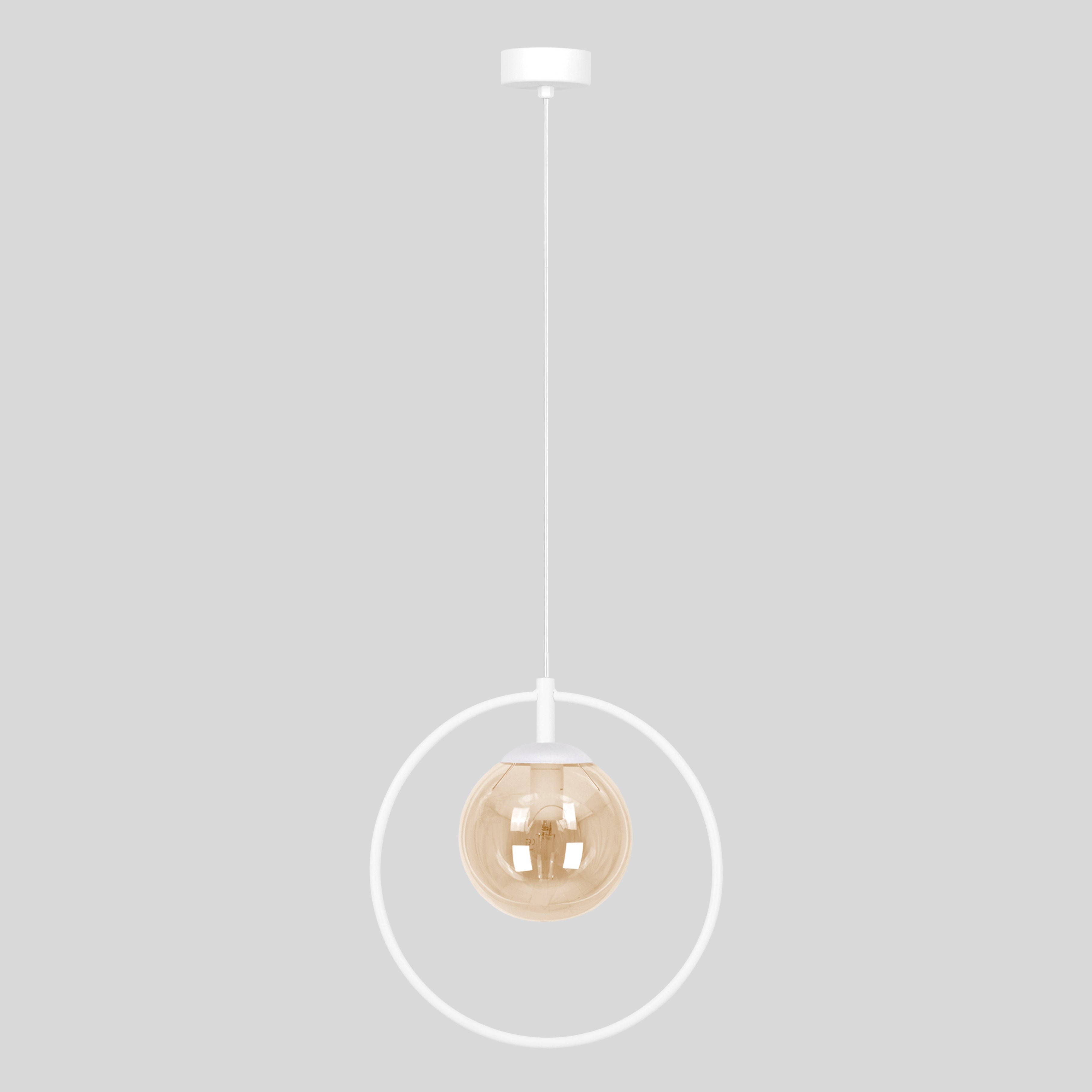 Lampa wisząca ALMA biało-bursztynowa 1xE14x15W metal wym:100x30x14cm IP20 Kaja