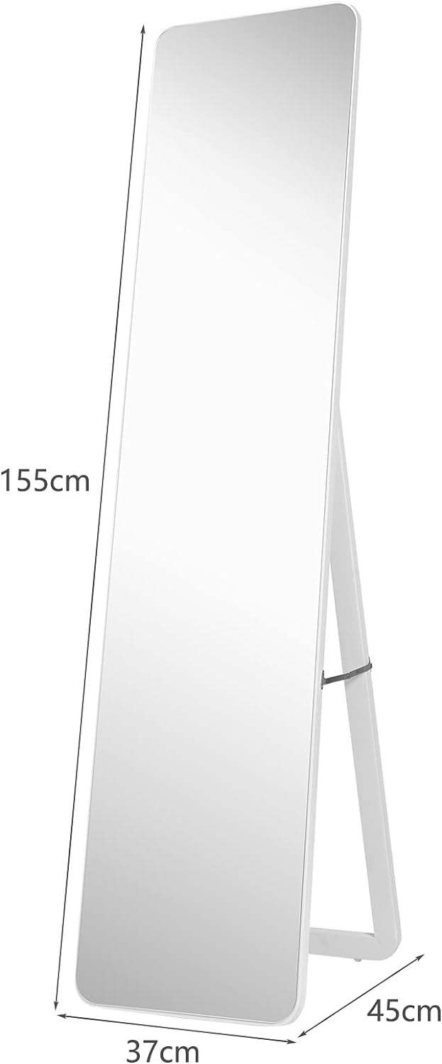 2 in 1 Specchio da Terra, Grande Specchio Autoportante a Figura Intera 160 x 37 cm, per Camera da Letto, Soggiorno - 5