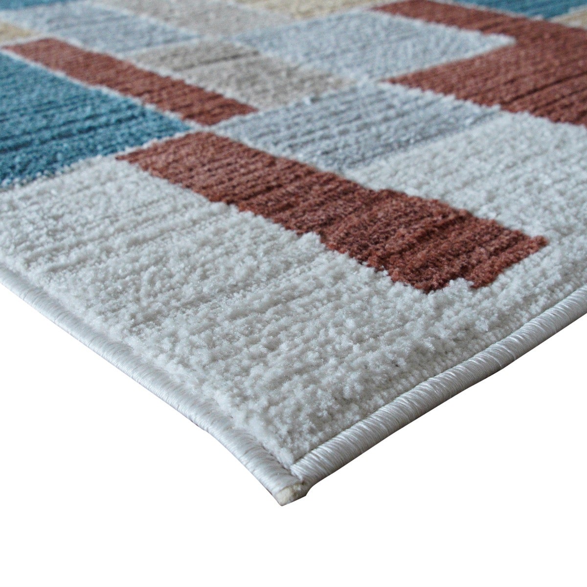 Tappeto contemporaneo in poliestere multicolore/beige 120x166 - 3