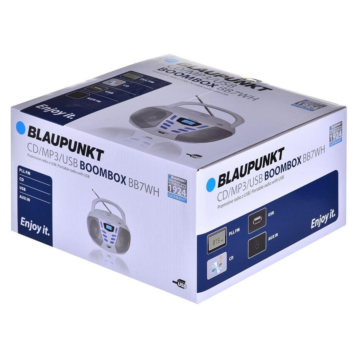 Boombox Blaupunkt PLL/FM/CD/mp3/USB BB7WH - 4