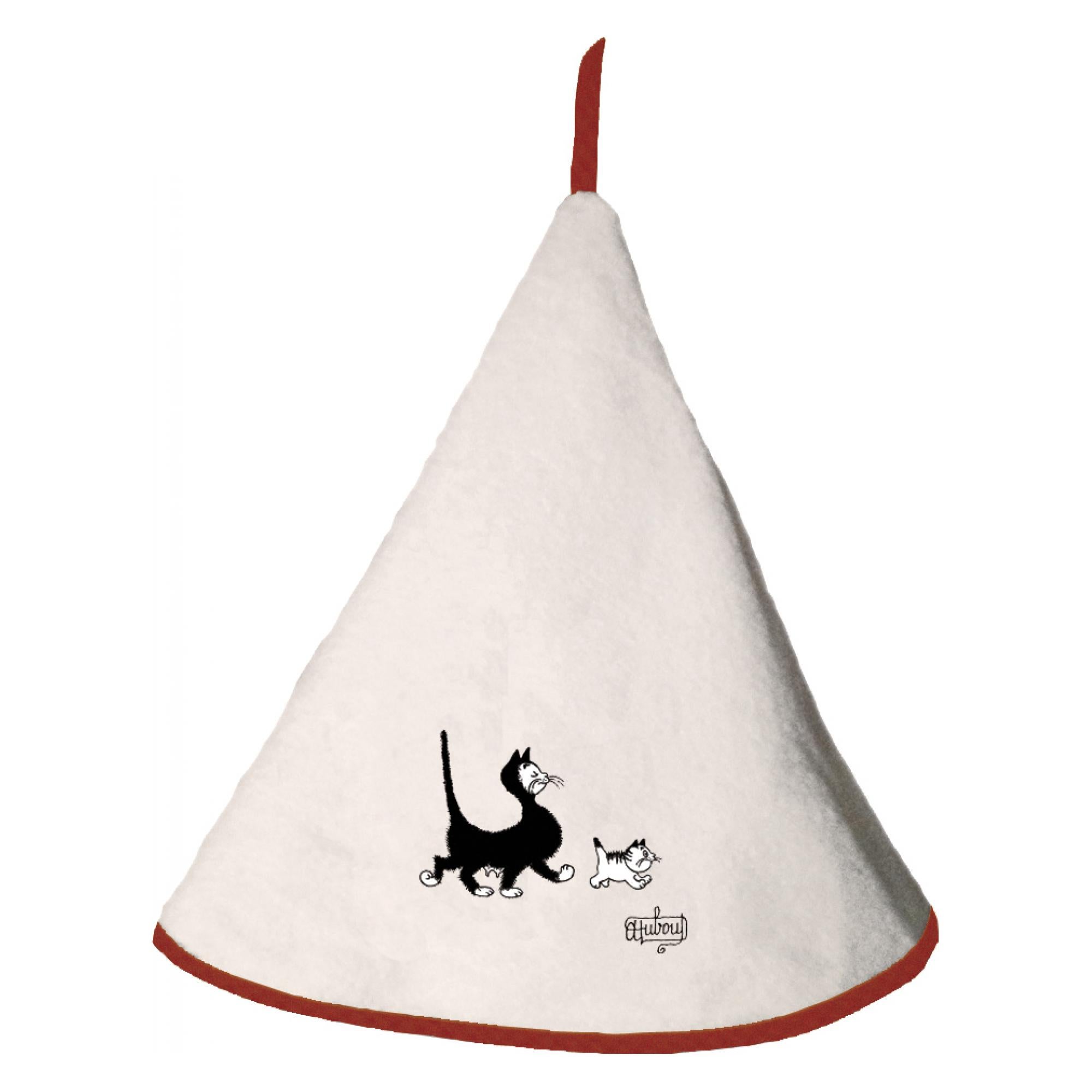 Winkler Asciugamano Dubout Chat Papillon – Diametro 60 Cm, Colore Avorio, 100% Cotone, Made In France