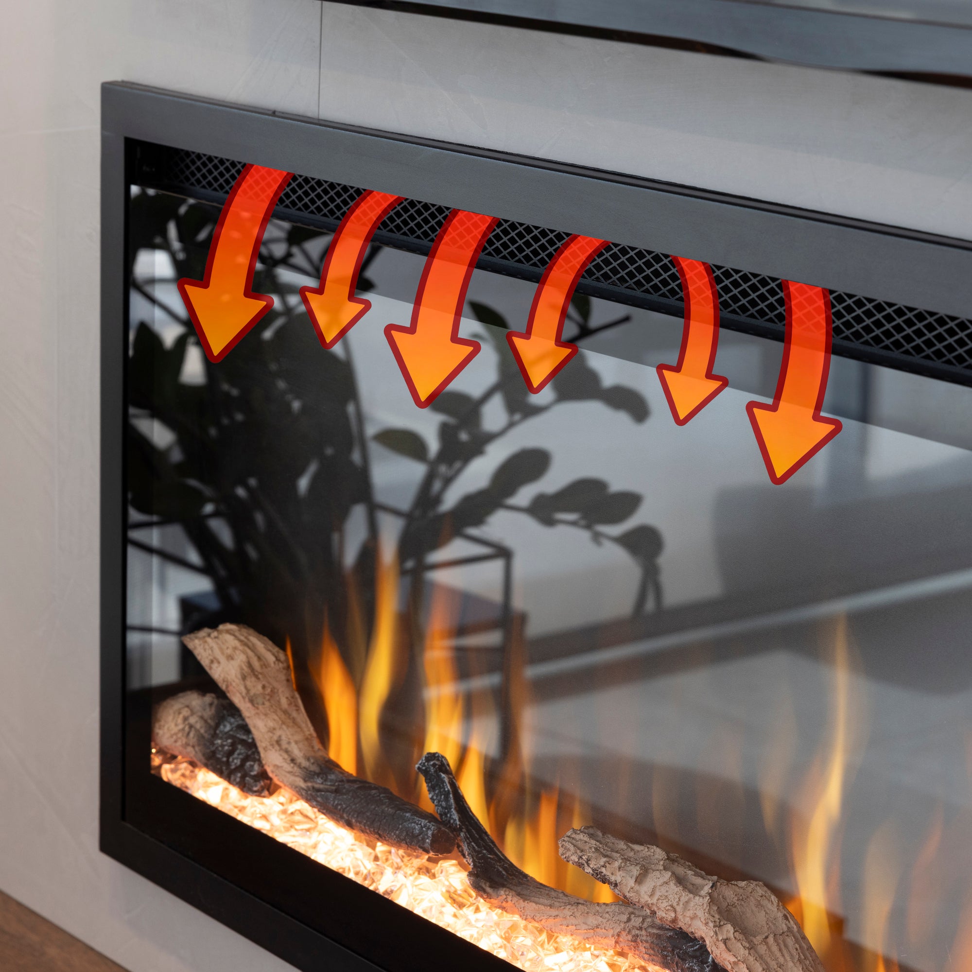 DUPI Chimenea Eléctrica 42 Nero Pro Lumina | 3 en 1 con Calefacción | Efecto Llama 3D Panorámica | 12 Colores Llama | 106x43,5x15 cm | 42 Pulgadas - 6