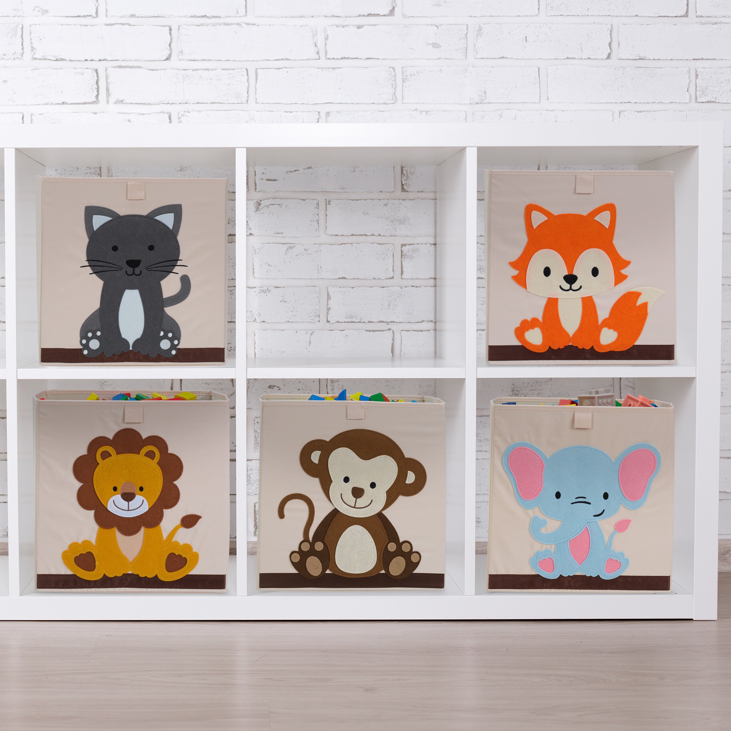 Relaxdays Caisse de Rangement, Motif Souris, boîte en Tissu, pour Enfants, Pliable, HxLxP : 33x33x33 cm, Beige - Gris
