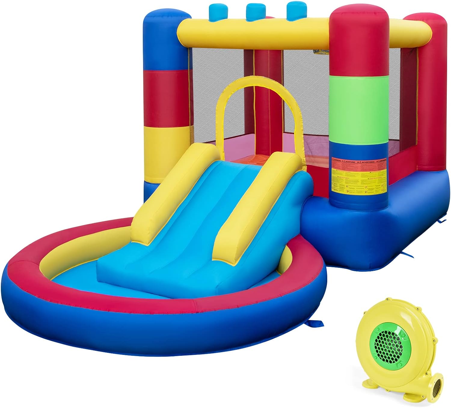 Castillo Inflable con Soplador de 450 W, Estructura con Trampolín y ...