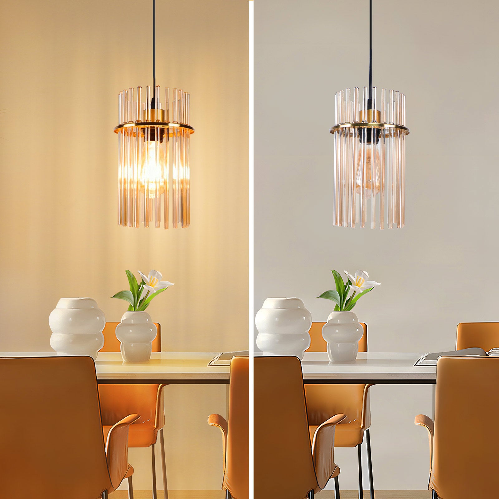 ZMH Lampa wisząca jednopunktowa, oprawka E27 szklana, kolor złoty, Ø16cm, do jadalni, kawiarni, baru, kuchni, salonu (żarówka nie jest dołączona) - 6