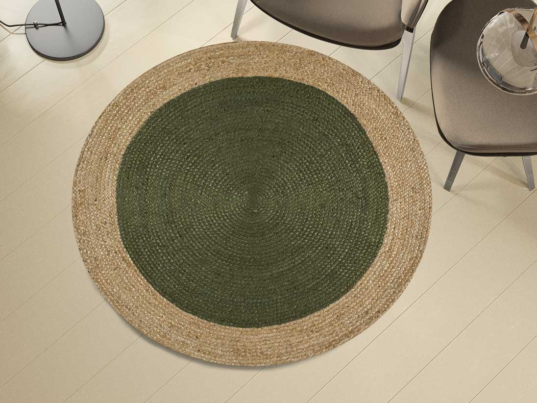 Tapis intérieur vert rond diam.120 cm MAHON naturel - ATTICGO | Leroy ...
