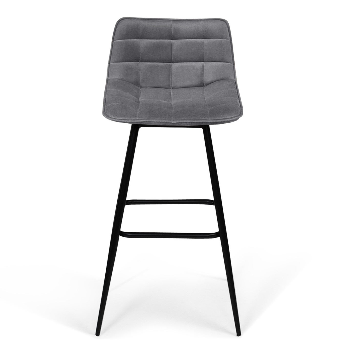 Lot de 4 tabourets de bar MADY en velours gris clair - 3