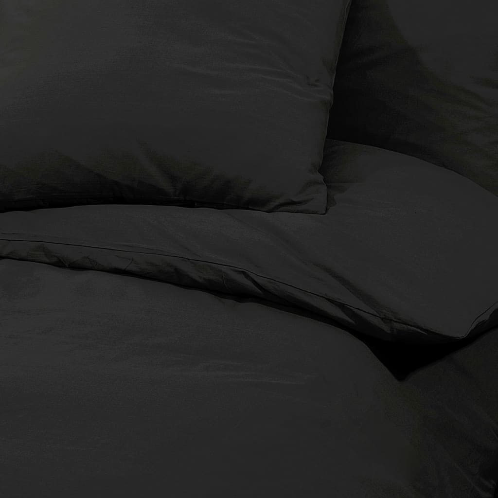 Ensemble de housse de couette Noir 200x200 cm Microfibre légère - 7