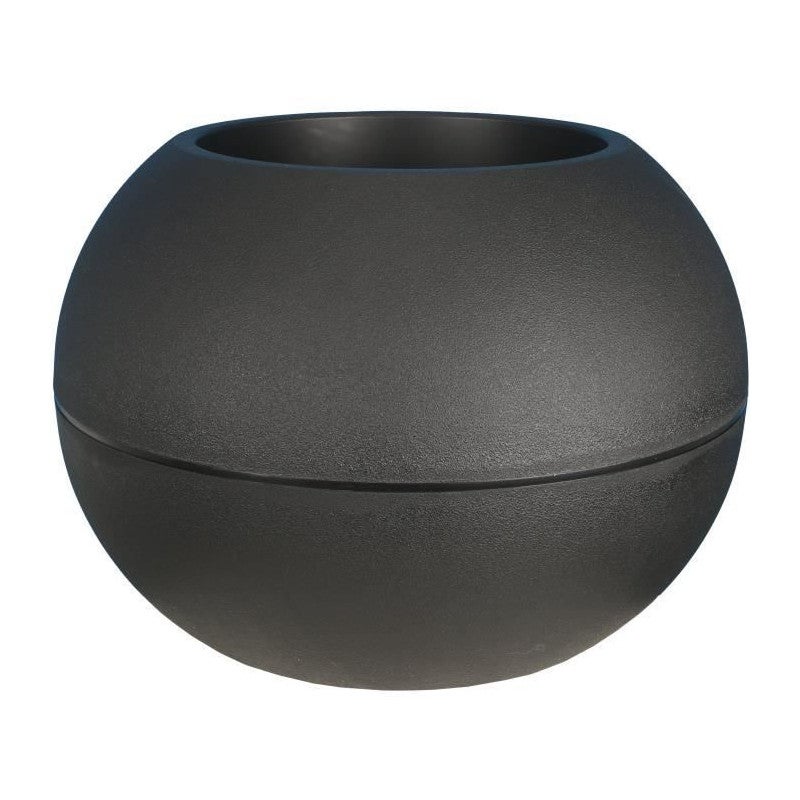 Doniczka na kwiaty Riviera Boule plastikowa czarna 50 cm lekka odporna
