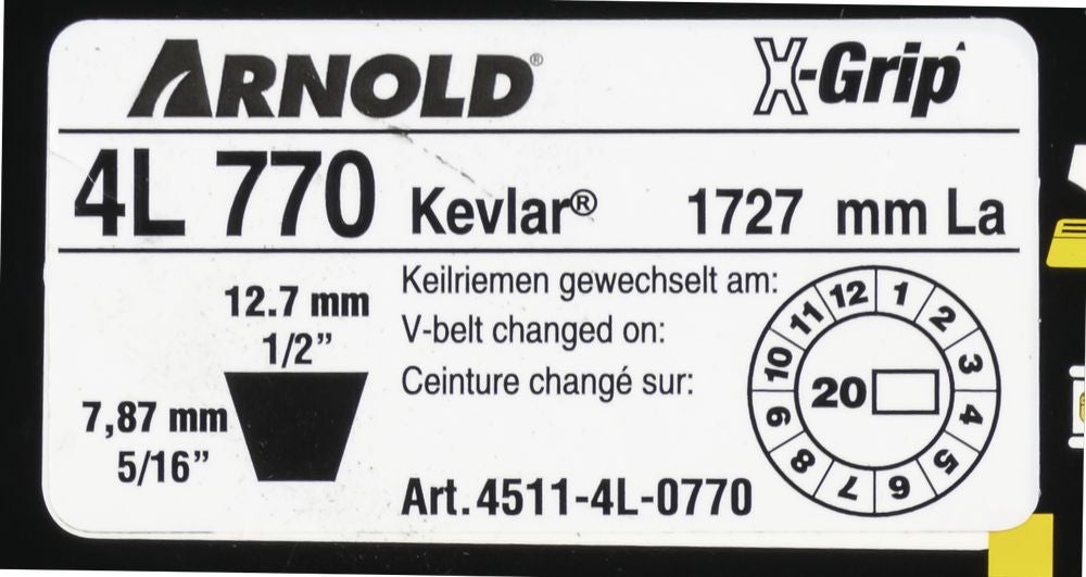 Courroie trapézoïdale X-Grip V de type 4L770 - 2