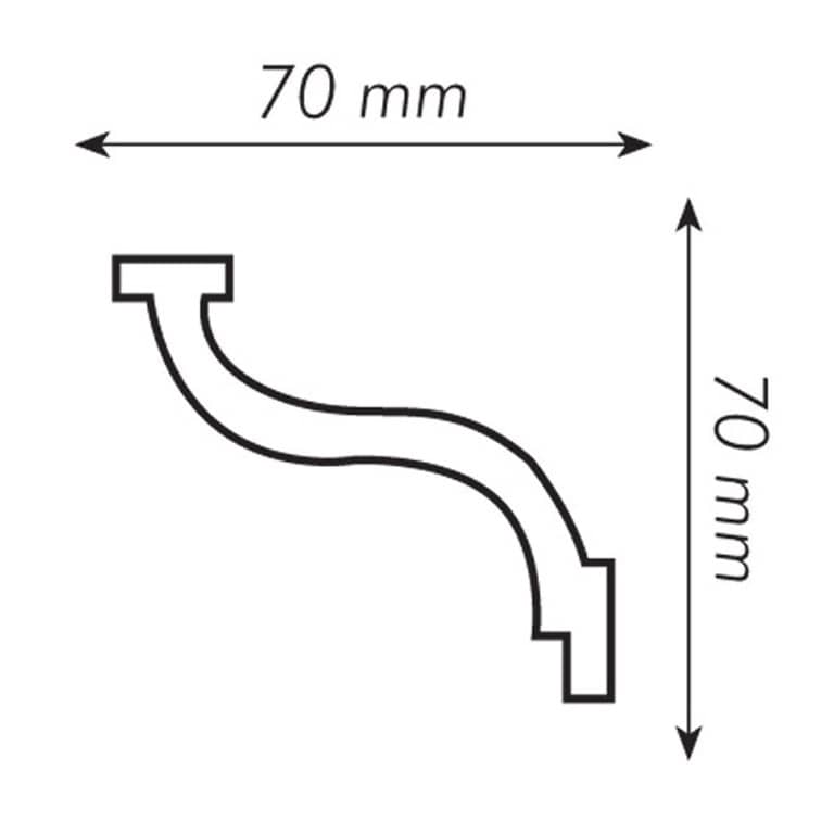 Cornisa techo i761 - Poliestireno extruido XPS - Medidas: 200 x 7 x 7 cm - Bovelacci - 2