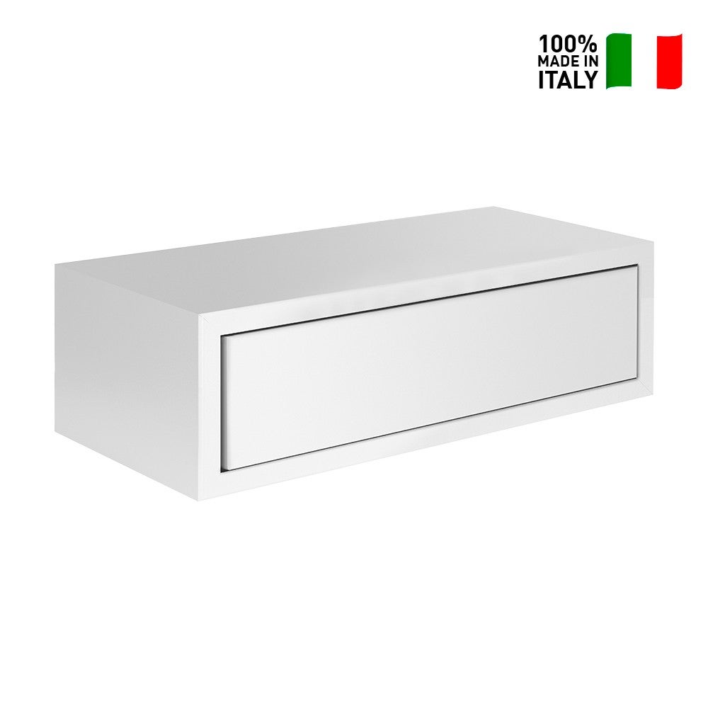 Étagère murale avec tiroir, table de chevet suspendue, étagère murale, blanche, 45 x 13,4 x 20 cm - Legolo - 6