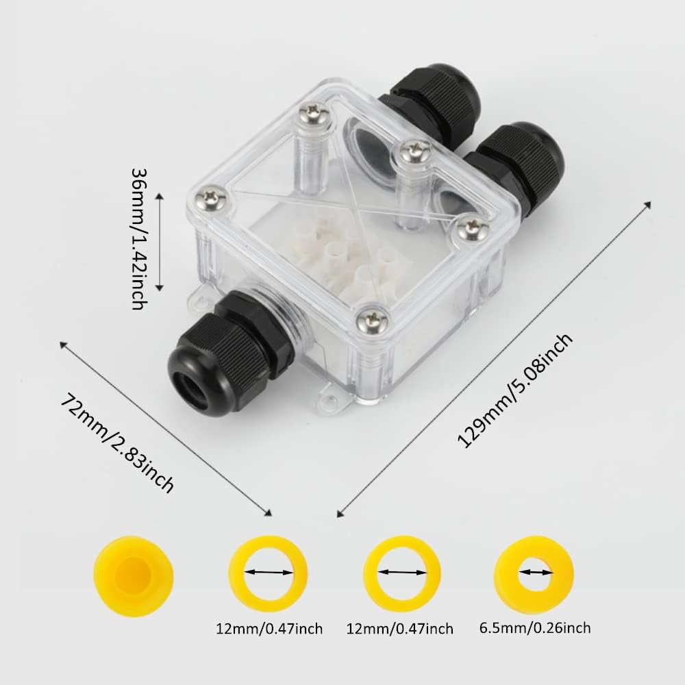 Scatola di giunzione impermeabile IP68 a 3 vie Connettori per cavi elettrici da 4-15 mm 41A 450 V Scatola di giunzione elettrica esterna di tipo Y T85  13