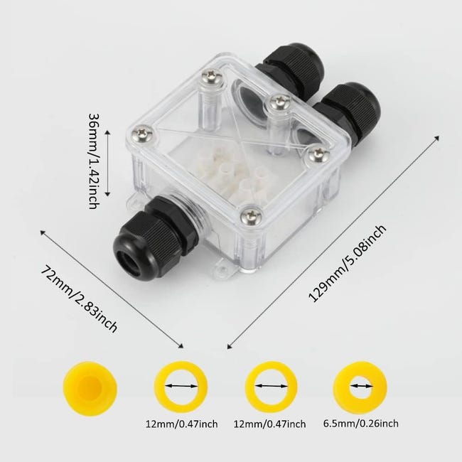 Scatola di giunzione impermeabile IP68 a 3 vie Connettori per cavi elettrici da 4-15 mm 41A 450 V Scatola di giunzione elettrica esterna di tipo Y T85 13 Scatola di giunzione impermeabile IP68 a 3 vie Connettori per cavi elettrici da 4-15 mm 41A 450 V Scatola di giunzione elettrica esterna di tipo Y T85 13