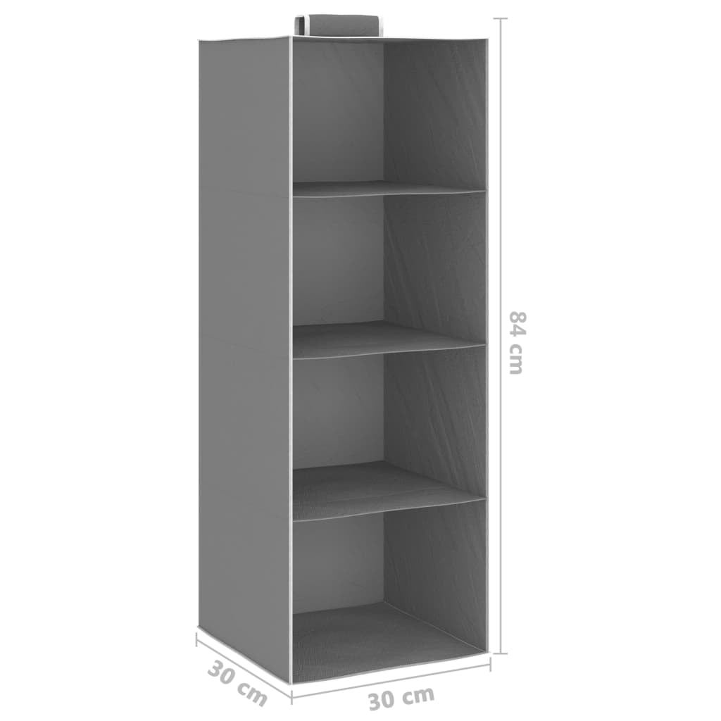 Étagères suspendues de rangement 2 pcs 4 niveaux Tissu vidaXL - 3