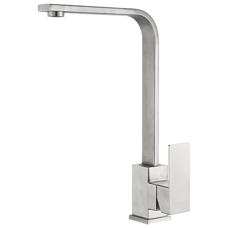 Kwadratowy kran kuchenny z wysoką wylewką - Bateria zlewozmywakowa (szczotkowana)