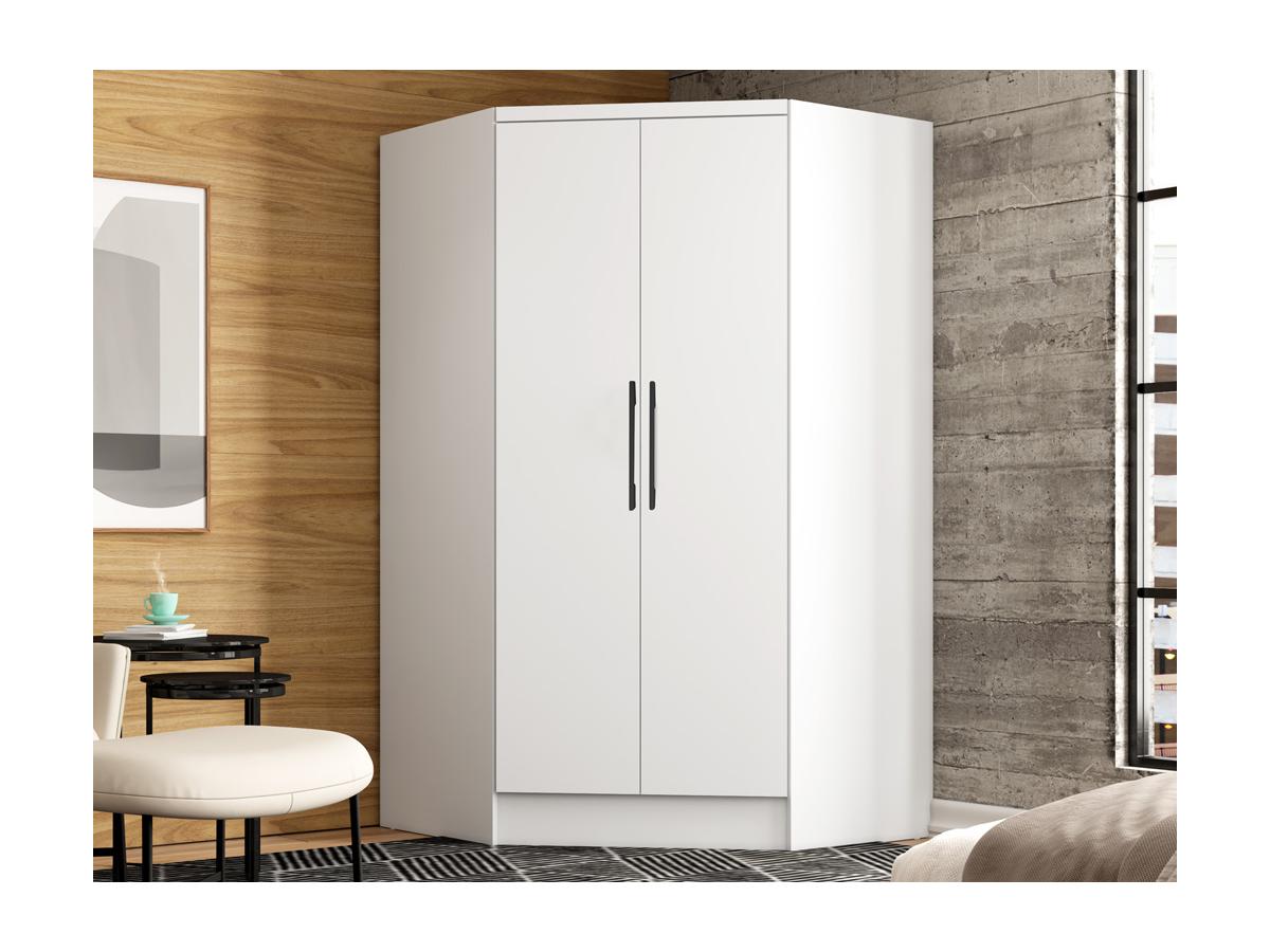 Armadio angolare 2 ante L101 cm Bianco - AURALI - 7