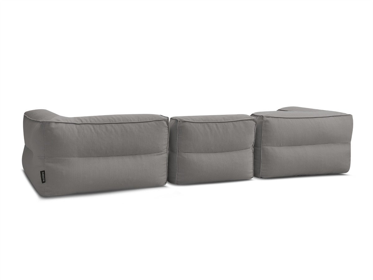 BOBOCHIC Canapé de jardin modulable GIULIA avec bâche de protection, 2 angles et 1 chauffeuse 1 place Gris foncé - 9