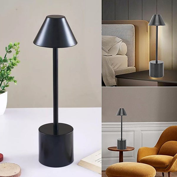 Bezprzewodowa lampa stołowa LED sztuka przenośna i ładowalna lampka biurkowa trójkolorowe ściemnianie mAh płynne ściemnianie przełącznik dotykowy