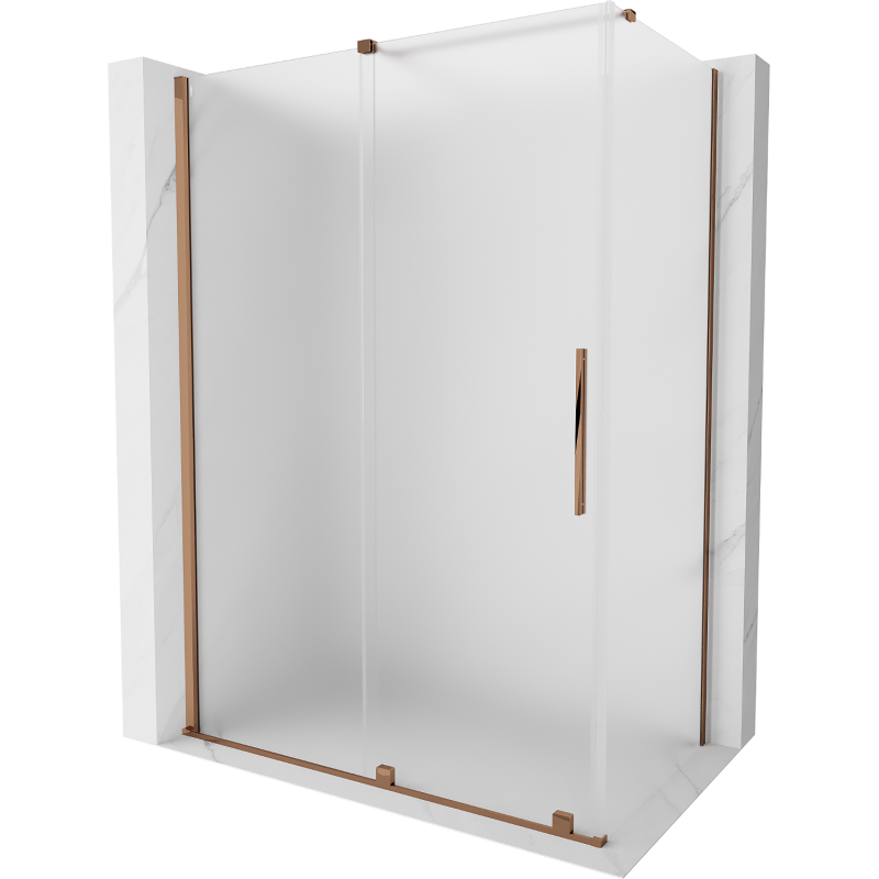 Mexen Velar kabina prysznicowa rozsuwana 130 x 70 cm, szron, różowe złoto - 871-130-070-31-60