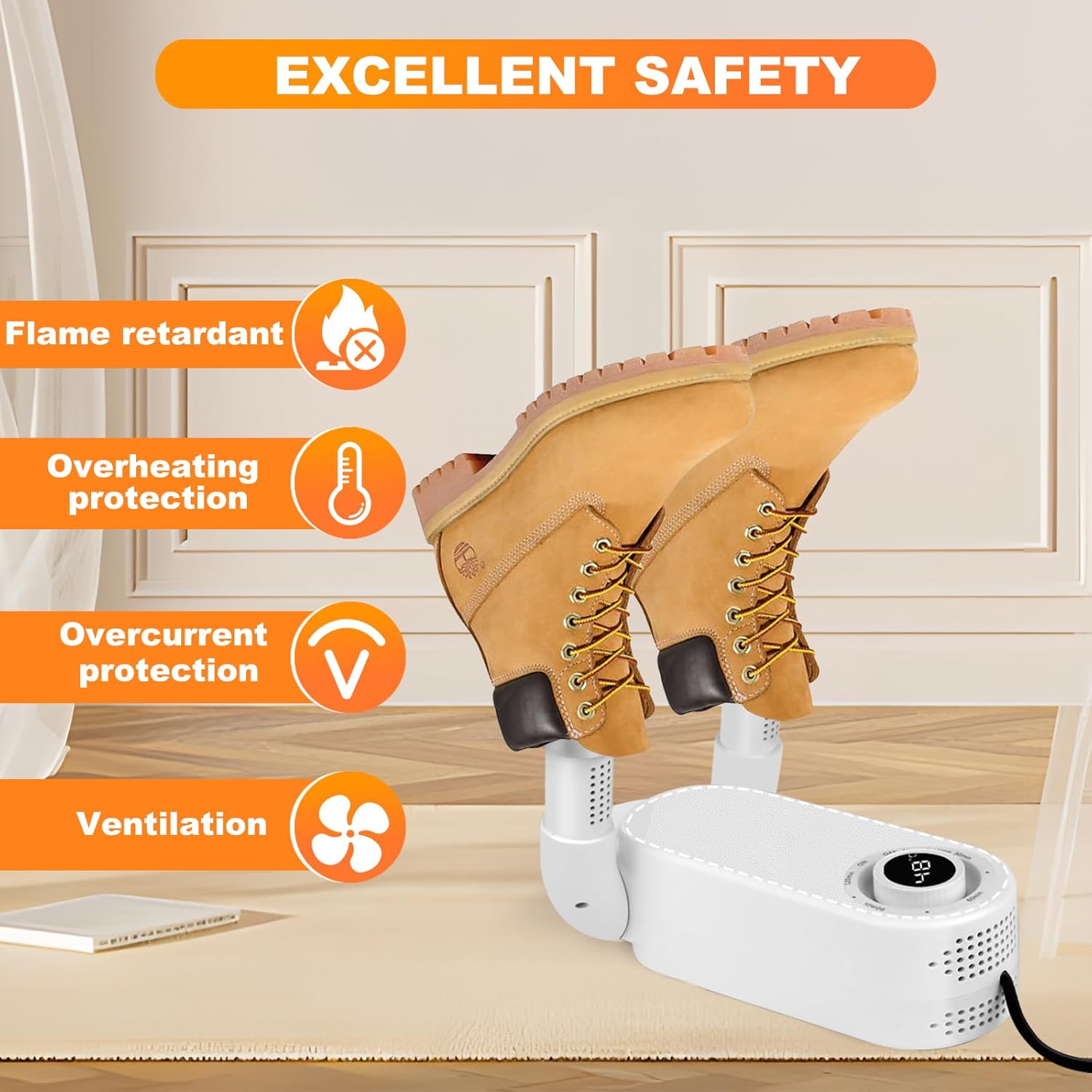 Sèche-chaussures électrique Frogetu – Pliable, UV, Minuterie 240 Min, 55°C, Pour Chaussures, Gants, Bonnets