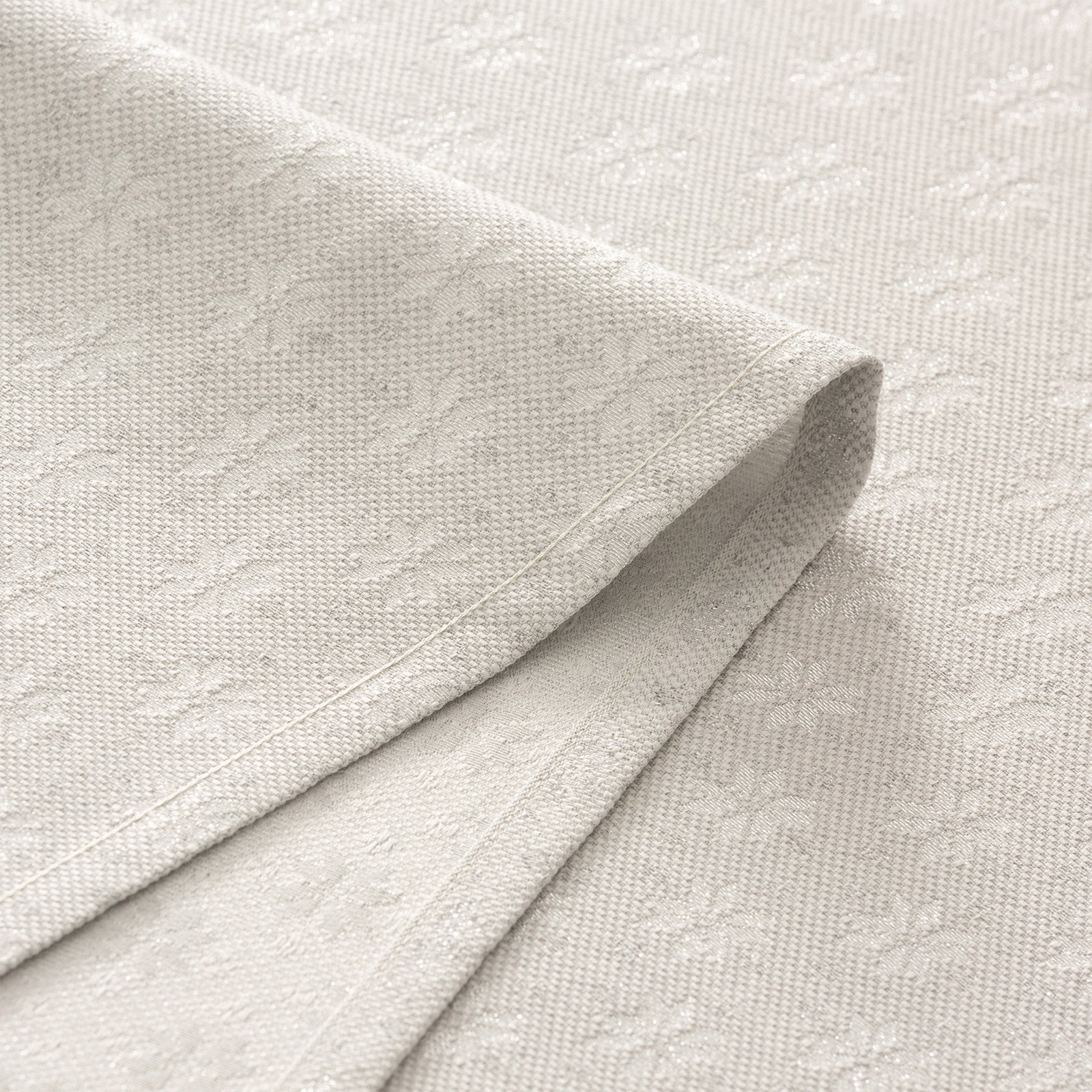 Tovaglia di Natale rettangolare in cotone jacquard grigio anima e argento 140x100 cm - Merry - 4