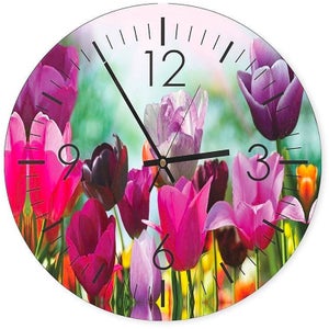 Horloge Décorative Tulipes Colorées Féérie Florale 40 x 40 cm