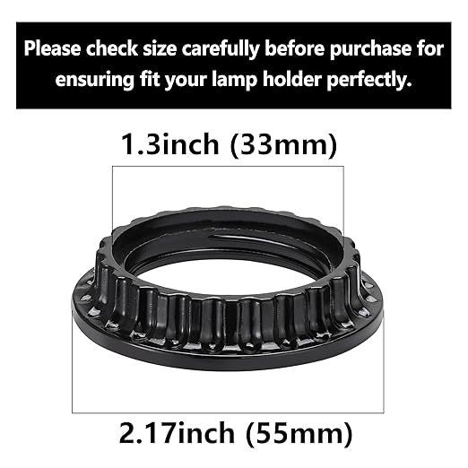 10 sztuk metalowych pierścieni mocujących do oprawek lamp, kołnierzy gwintowanych do abażurów, pierścieni ustalających - 2
