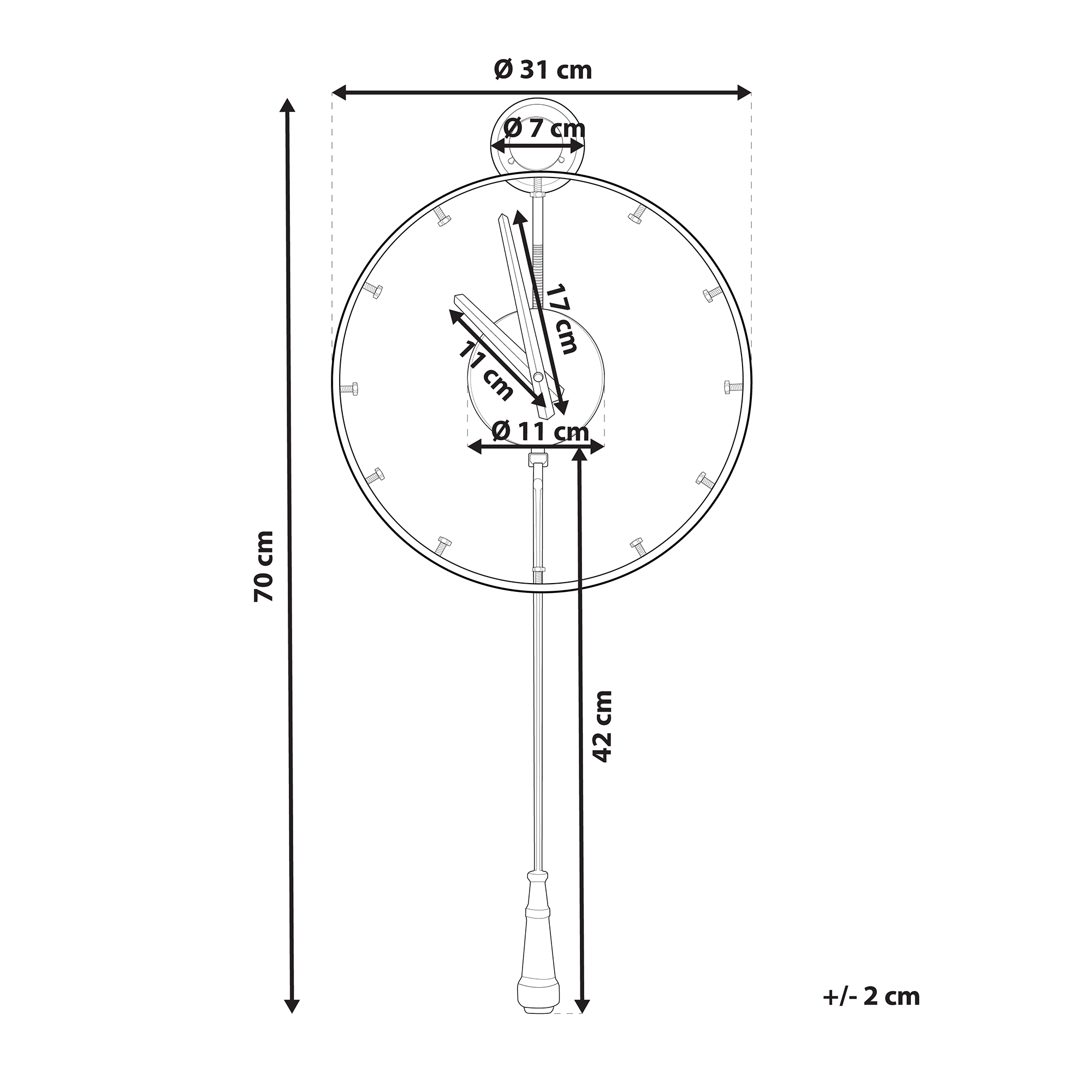 Orologio da parete EMMEN 31 cm Metallo Oro - 3