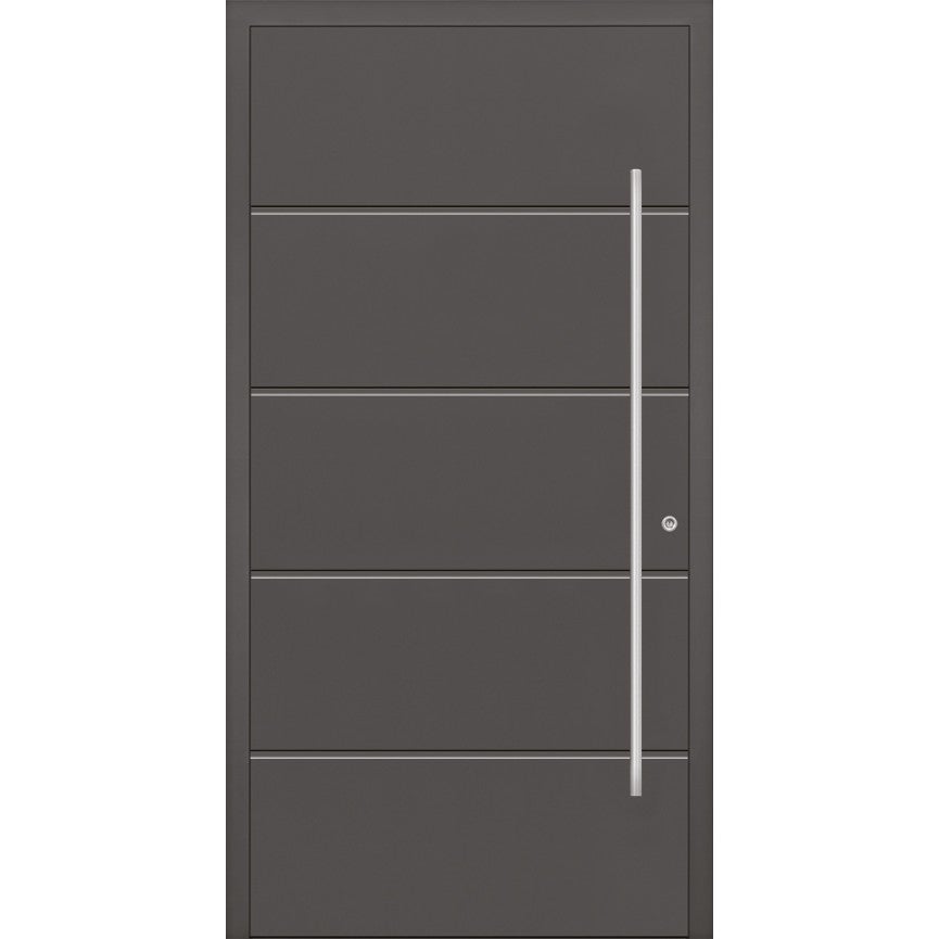 Puerta de entrada en aluminio passive alu f1 90 cm antracita - sentido de la apertura: derecha