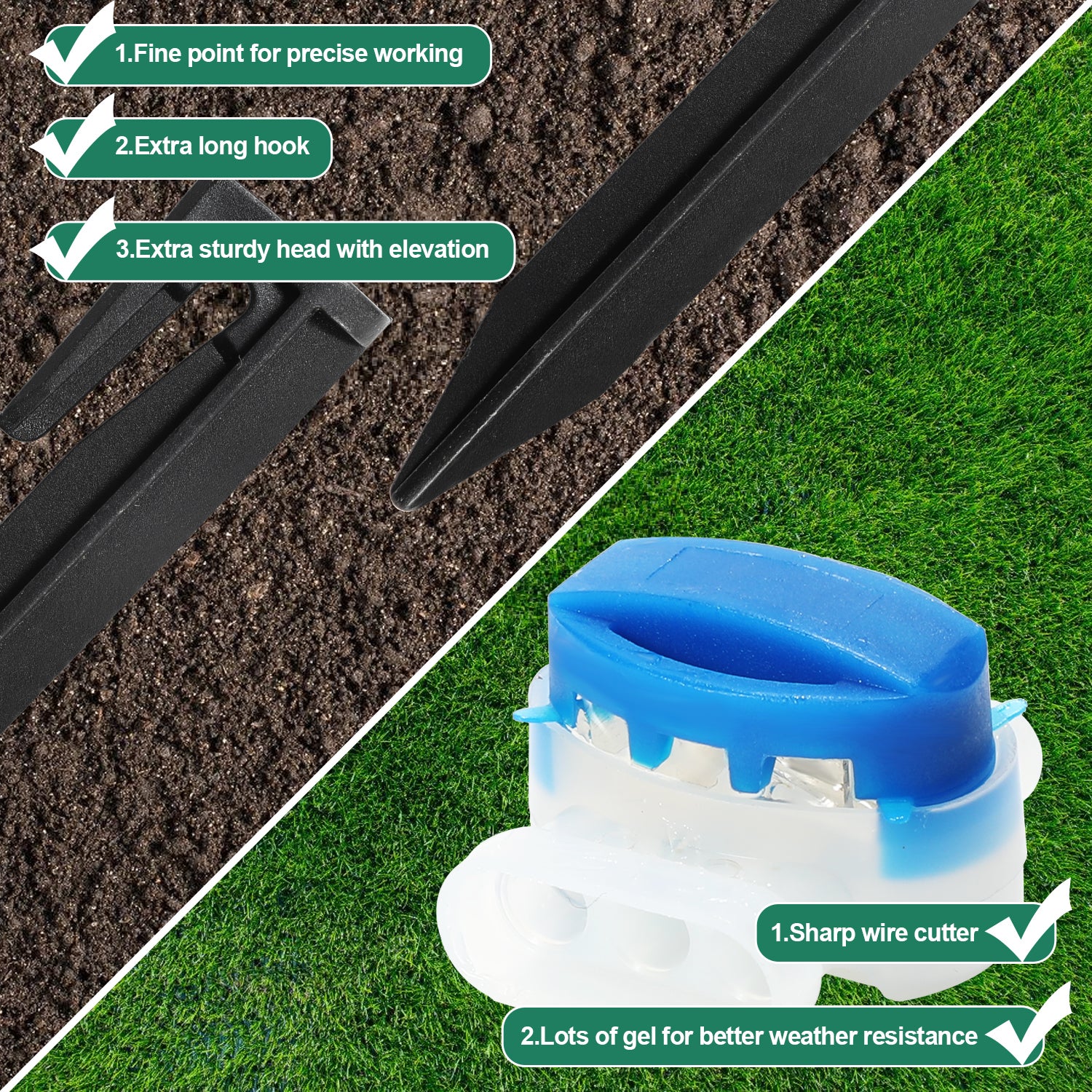 Câble périphérique de 100 m pour robot tondeuse à gazon, connecteur de câble, piquets de jardin, piquets de terre - 5