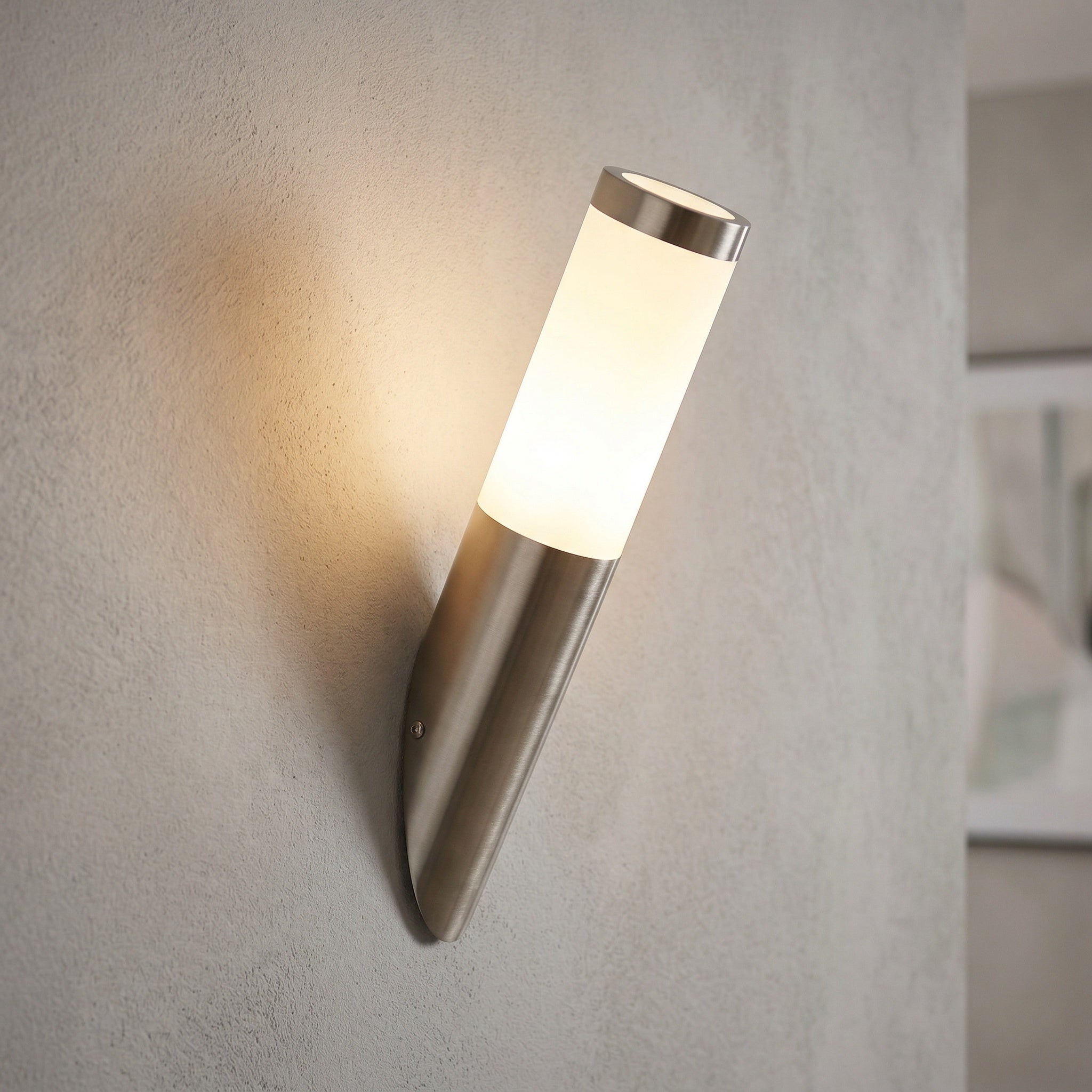 Kinkiet zewnętrzny Inox torch chrom satyna 1xE27x25W wym:38x7,6x18cm IP44 Rabalux