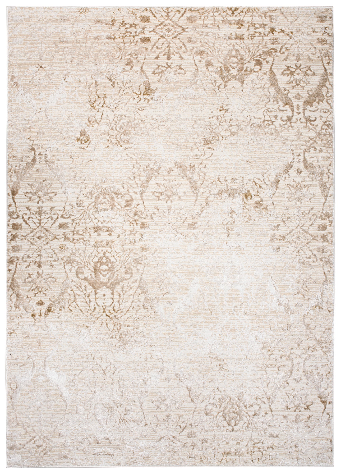 TAPISO Hera Tapis Salon Chambre Brillant Crème Beige Vintage Ornamental Floral Moucheté Effet 3D OEKO-TEX 80 x 150 cm - 2
